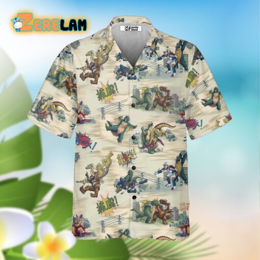 Monsters Kaiju Battles Hawaiian Shirt