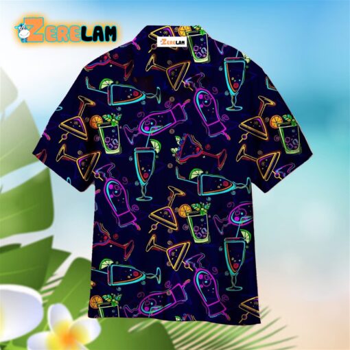 Neon Galaxy Margarita Cocktails Retro Hawaiian Shirt