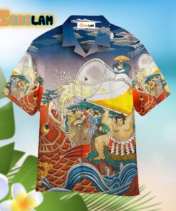 Oktoberfest Carp Drink Beer Sumo Blue And Red Hawaiian Shirt