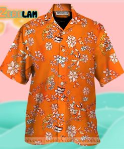 Orange Bird Aloha Hawaiian Shirt For Men