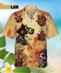 Pirate Skull Treasure Hunt Hawaiian Shirt