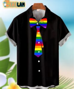 Rainbow Bow Tie Printing Costume Hawaiian Shirt