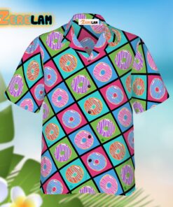 Retro Cute Yummy Donuts Pattern Hawaiian Shirt