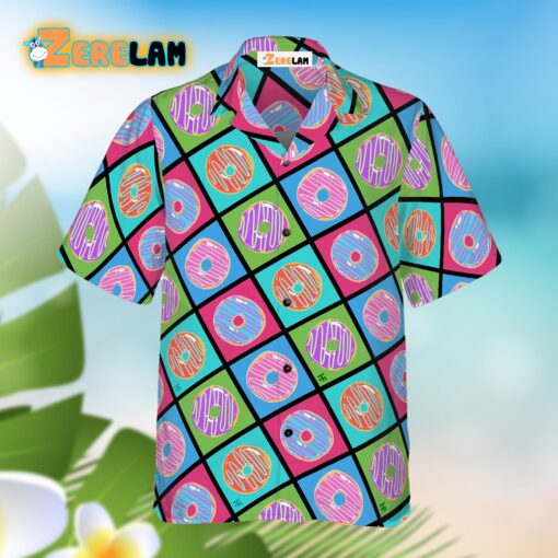 Retro Cute Yummy Donuts Pattern Hawaiian Shirt