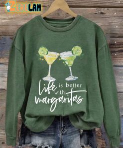 Retro Life Is Better With Margaritas Print Sweatshirt 1