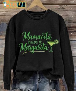 Retro Mamacita Needs A Margarita Print Sweatshirt 2