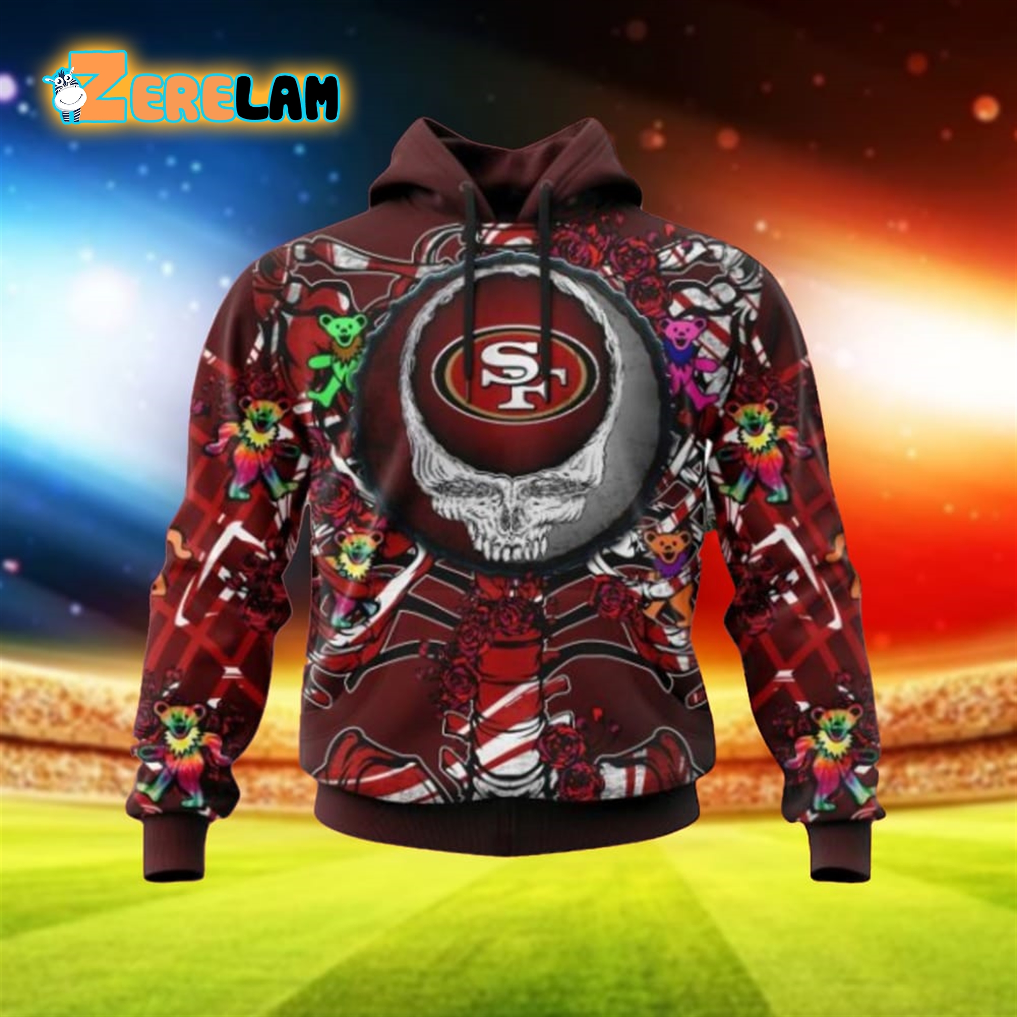 49ers shop skull hoodie