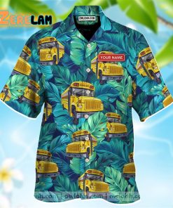 School Bus Driver Personalized Name 3d Hawaiian Shirt