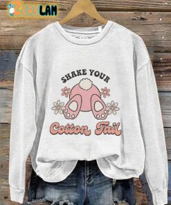 Shake Your Cotton Tail Easter Bunny Casual Print Sweatshirt 3