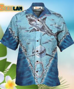 Shark Blue Pattern Hawaiian Shirt