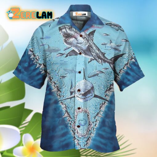 Shark Blue Pattern Hawaiian Shirt