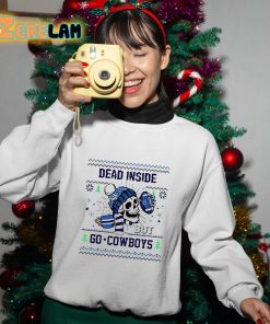 Skull Dead Inside But Go Cowboys Christmas Shirt 13 1