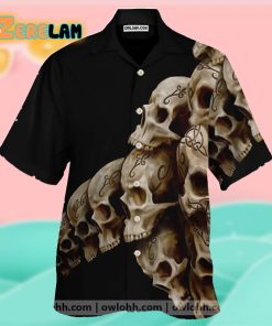Skull Viking Hawaiian Button Shirt