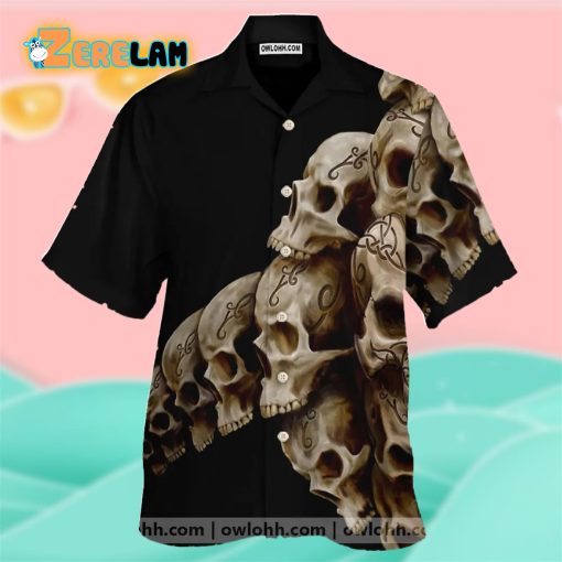 Skull Viking Hawaiian Button Shirt