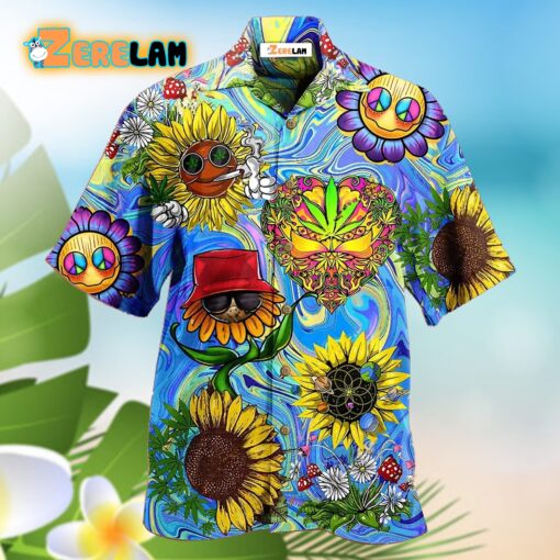 Sunflowers Stay Trippy Little Hippie Hawaiian Shirt