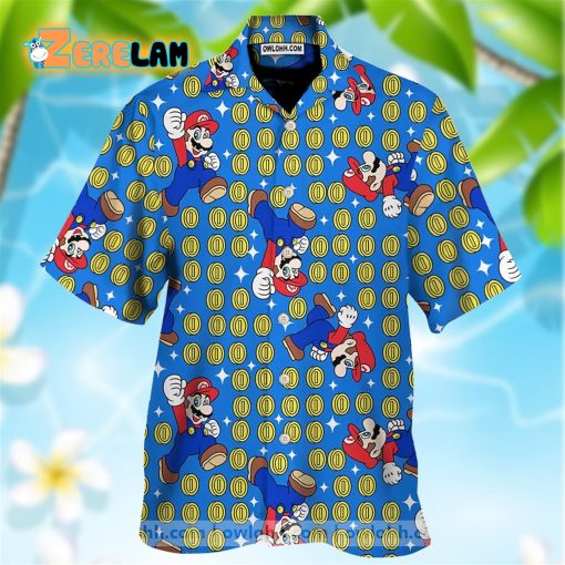 Super Mario With Coin Hawaiian Shirt