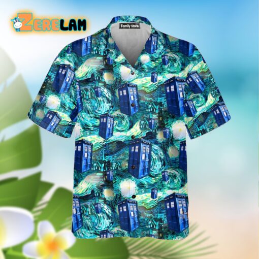 Tardis Starry Night Doctor Who Hawaiian Shirt