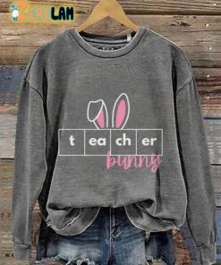 Teacher Bunny Casual Print Sweatshirt 1