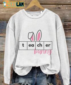 Teacher Bunny Casual Print Sweatshirt 2