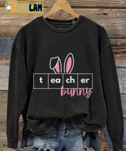 Teacher Bunny Casual Print Sweatshirt 3