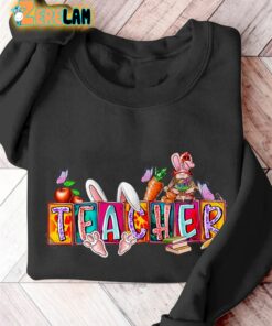 Teacher Happy Easter Casual Print Sweatshirt 3