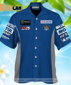 Team Suzuki Ecstar Blue And Gray Monster Hawaiian Shirt