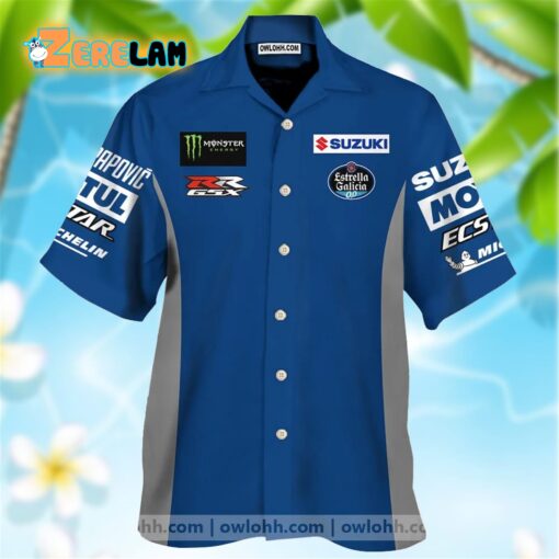 Team Suzuki Ecstar Blue And Gray Monster Hawaiian Shirt