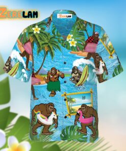 Tropical Aloha Wave Surfing Beach Bigfoot Hawaiian Shirt