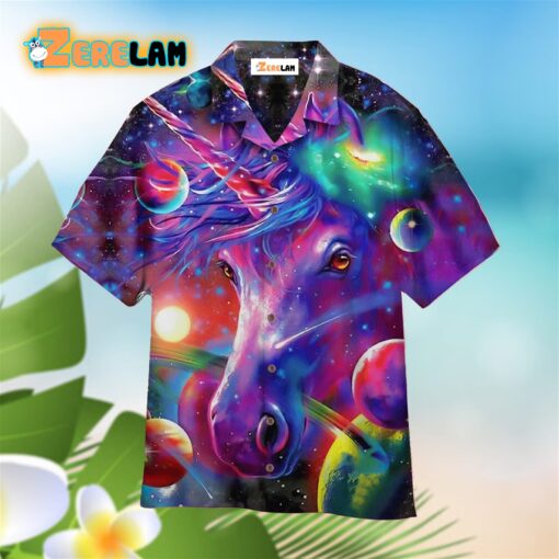 Unicorn Colorful Purple Aloha Hawaiian Shirt
