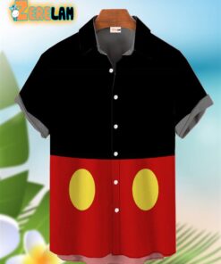Vintage Red And Black Stitching Costume Hawaiian Shirt