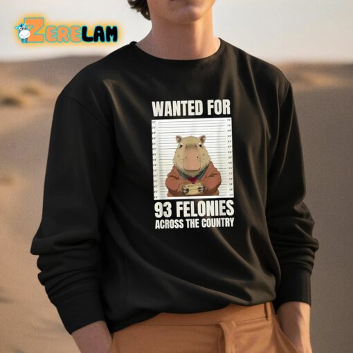 Wanted For 93 Felonies Across The Country Shirt