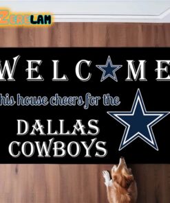 Welcome This House Cheers For The Dallas Cowboys Doormat 1