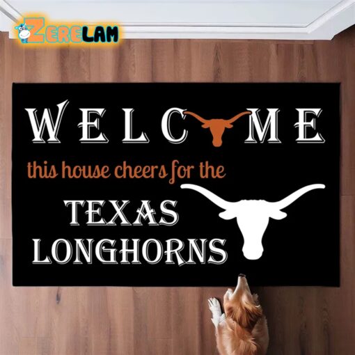 Welcome This House Cheers For The Texas Longhorns Doormat