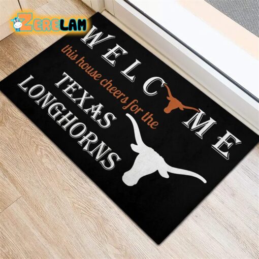 Welcome This House Cheers For The Texas Longhorns Doormat