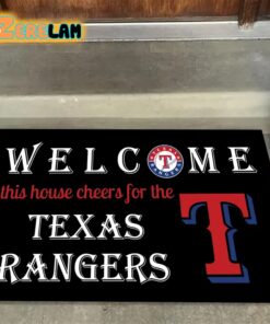 Welcome This House Cheers For The Texas Rangers Doormat 1