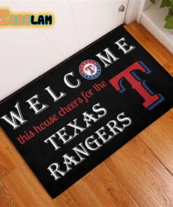 Welcome This House Cheers For The Texas Rangers Doormat 2