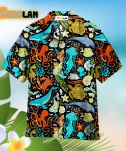 Wild Sea Life Colorful Aloha Hawaiian Shirt
