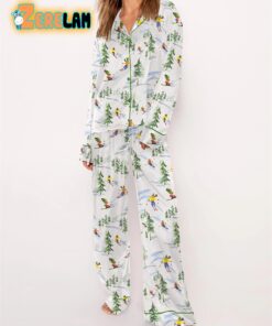 Winter Skiing People Pajama Set 1