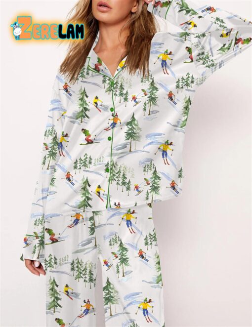 Winter Skiing People Pajama Set