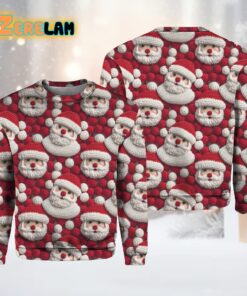 Women’s Christmas Pom Pom Funny Santa Printed Sweatshirt