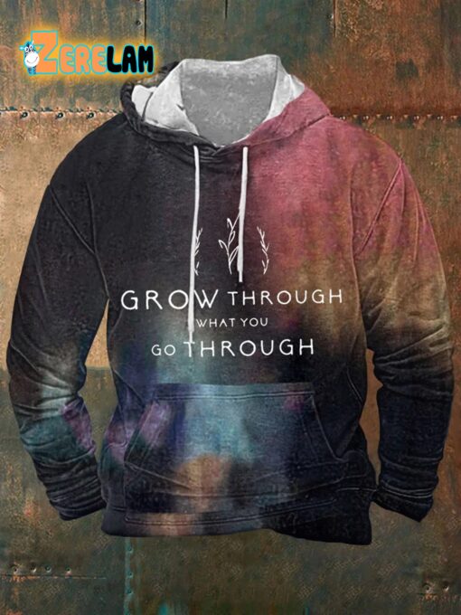 Women’s Grow Through What You Go Through Motivational Print Casual Sweatshirt