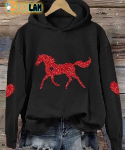 Womens Horse Lovers Casual Hoodie 2