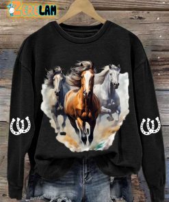 Womens Horse Print Long Sleeve Sweatshirt 3