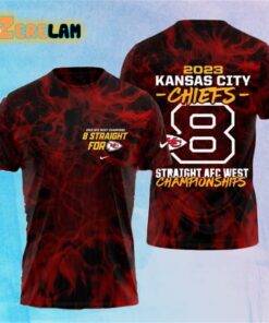 2023 AFC West Champions 8 Straight For Chiefs 3D Shirt