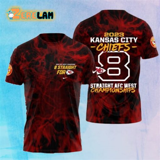 2023 AFC West Champions 8 Straight For Chiefs 3D Shirt