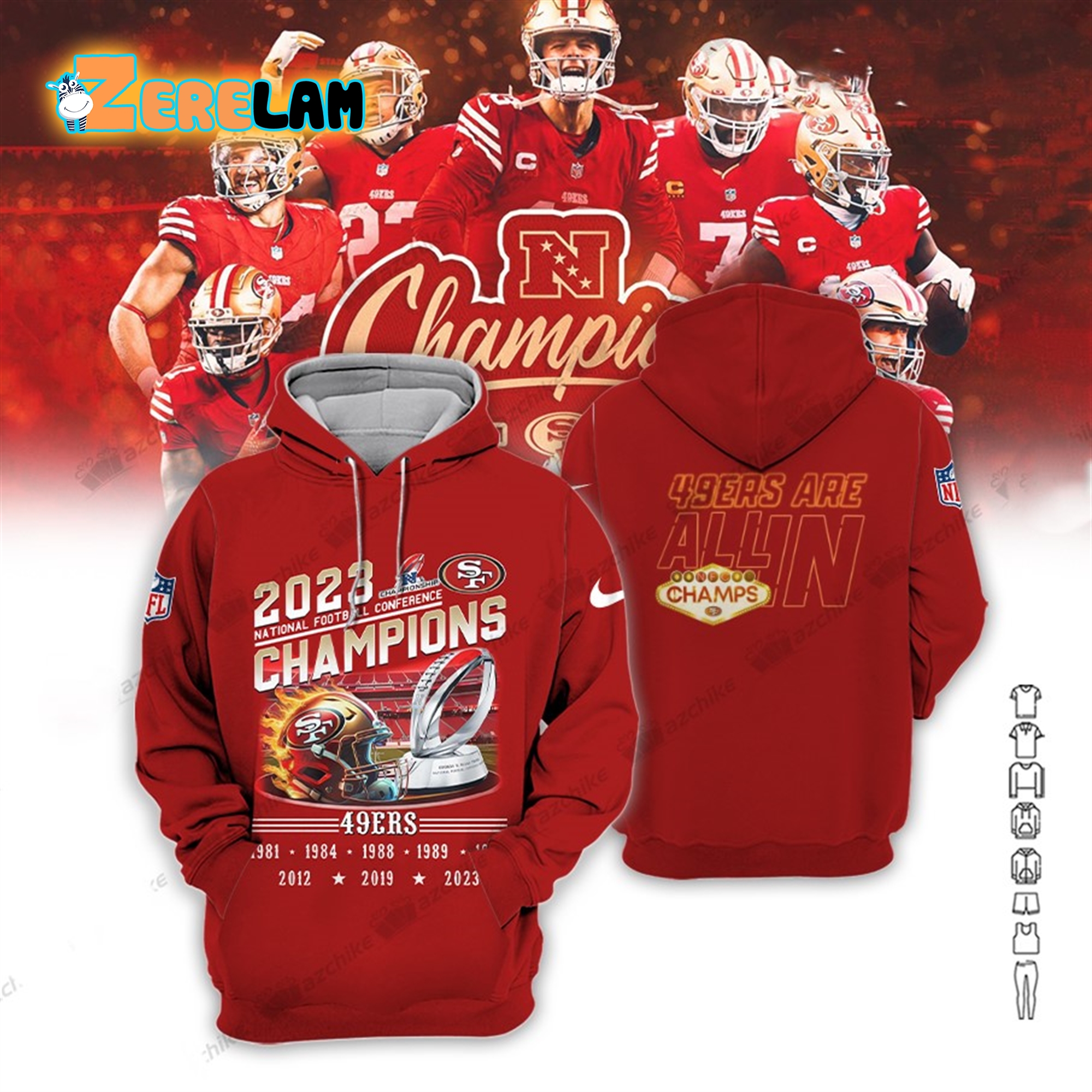 49ers Super Bowl Champions Playoff 2024 Hoodie - Zerelam