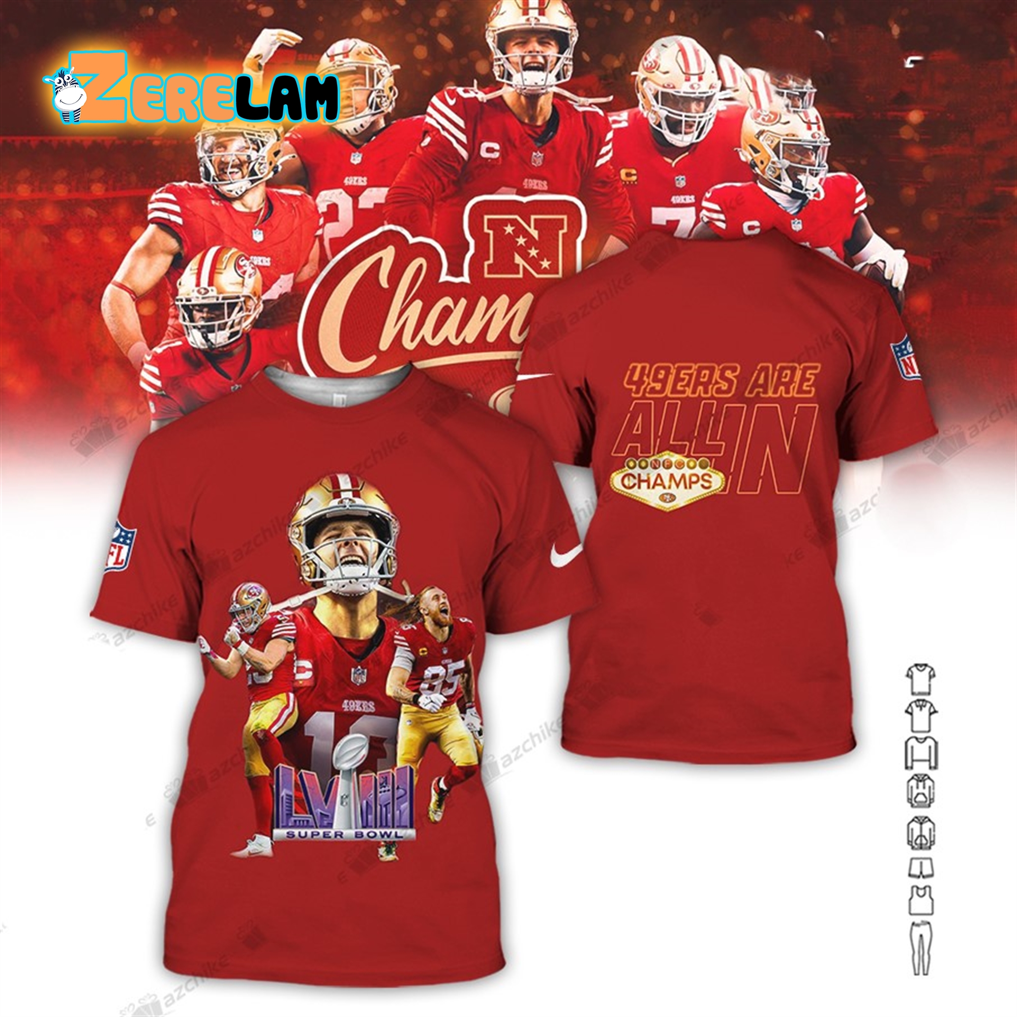 Super Bowl LVIII NFC Champions Are All In 49ers Hoodie - Zerelam