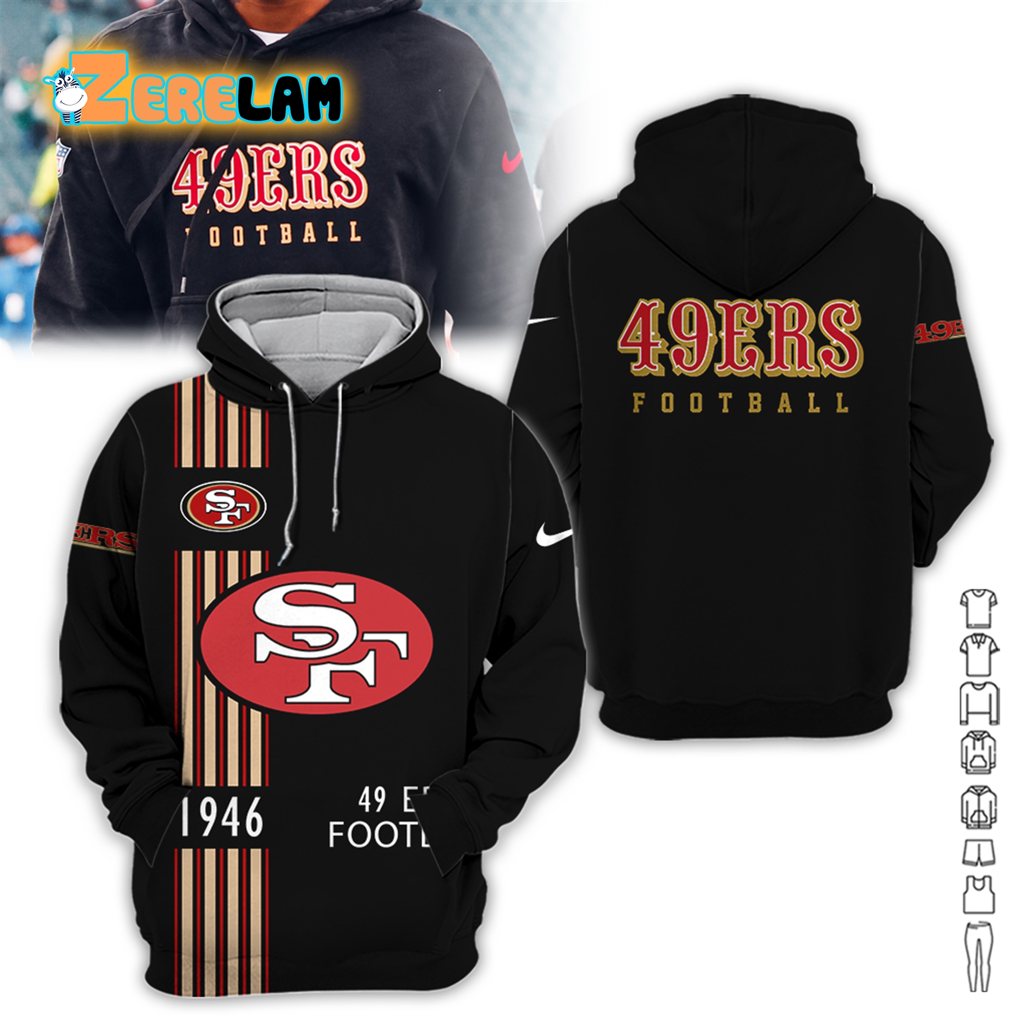 San Francisco Football Shirt, San Francisco 49Ers Apparel - Podhalastore