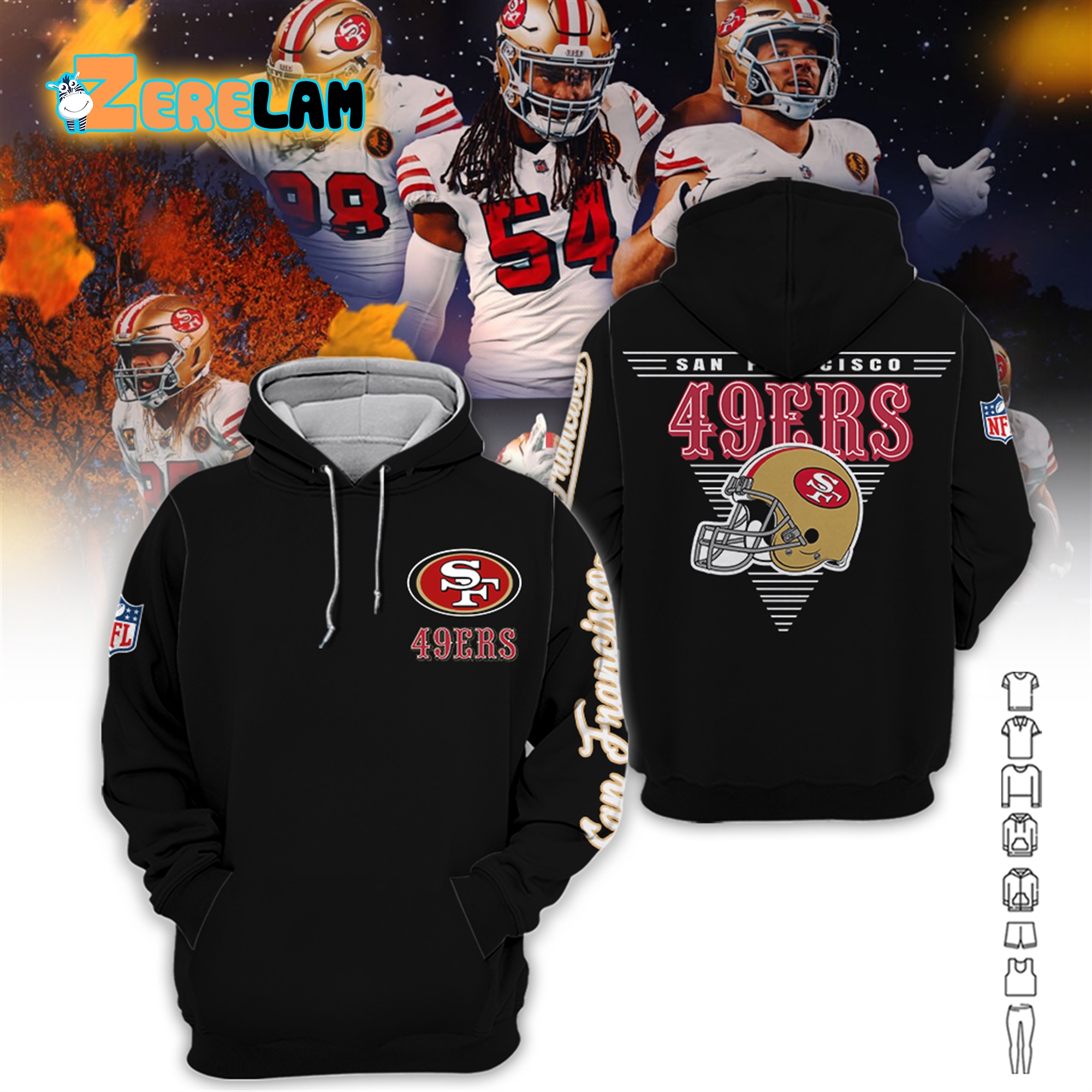 49ers Football Helmet Playoff Division 2024 Hoodie Zerelam   49ers Football Helmet Playoff 2024 Hoodie 2 