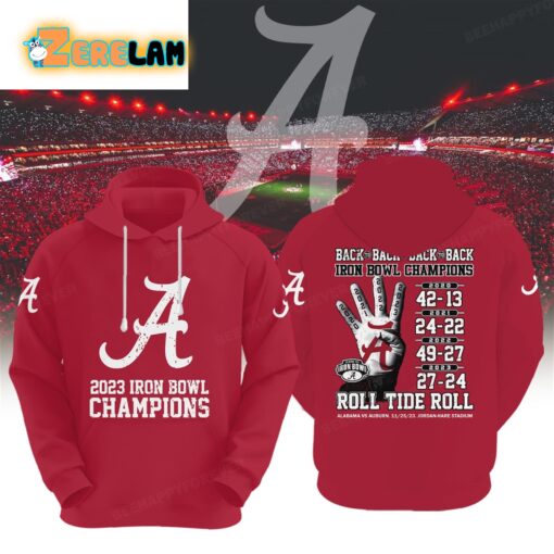 Alabama 2023 Iron Bowl Champions Back To Back Roll Tide Roll Shirt